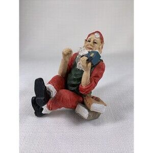 Vintage Toy Making Elf For‎ Mantle Edge - Christmas- Holiday Decor Porcelain
